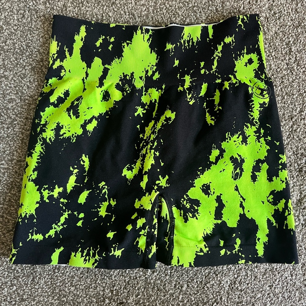 Salty savage Neon Green and Black Patterned Shorts
